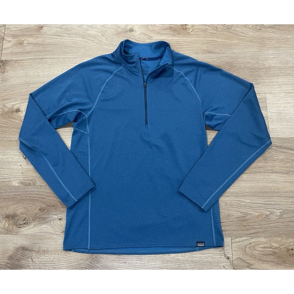 Patagonia Midweight Capilene Baselayer Blue Quarter Zip Mens Medium